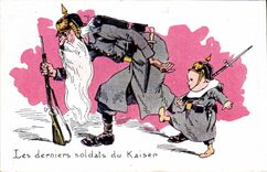 CPA Fantaisie Illustrateur Militaria Les derniers soldats du Kaiser 