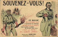 Postal Fantasia Ilustrador Militaria se acuerdan Boche