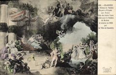 Vintage Postcard Chambéry Theater the curtain of the theater Descent of Orphee to the Hells Fabric of the Vacca Brothers
