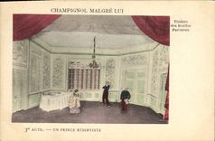 Postal Teatro Champignol a pesar él príncipe reservista Teatro del Bufos los Parisienses