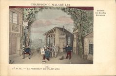 Vintage Postcard Theater Champignol in spite of him Theater of Puff out Parisian the portrait of the captain