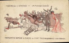 Vintage Postcard Theater of the Athenaeum Triplepatte Comedy Tristan Bernard God Fernaux