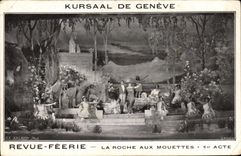 Vintage Postcard Kursaal Theater of Geneva Re-examined Fairyhood the rock with the Gulls 1st act