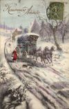 CPA Fantaisie Illustrateur Caleche Chevaux 