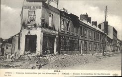 Vintage Postcard Billiards Creil Houses bombardees by the Germans Militaria Coffee Billiards