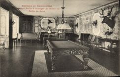 Vintage Postcard Billard Castle of Rambouillet Ancienne dining room of Henri II Gaming room