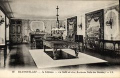 Vintage Postcard Billiards Castle of Rambouillet Old room of the guards the gaming room