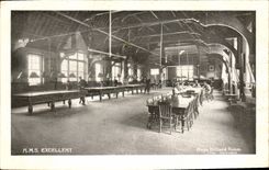 Vintage Postcards Billard HMS Excel Men' S billiards room Bateau Sailors