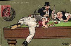 Vintage Postcard Billiards the Beauvais sports