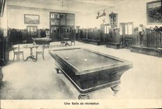 Vintage Postcard Billiards City St Jean Section of Secondary education of the cantonal College of Swiss Freiburg