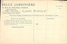 Vintage Postcard Billiards the part of billiards the Beautiful Paris Flower stand