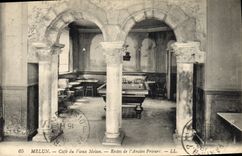 Vintage Postcard Billiards Melun Coffee of the Old man Melun Remainders of Old the Prioress