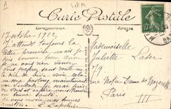 Vintage Postcard Billiards Melun Coffee of the Old man Melun Remainders of Old the Prioress