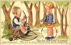 CPA Fantaisie Illustrateur Enfants Que fais tu la Toto ? 