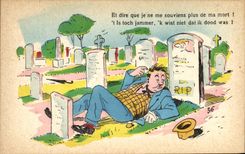 Vintage Postcard Fantasy Illustrator Man And to say that I do not remember any more my death!