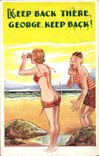 Vintage Postcard Fantasy Illustrator Keep back there George Keep back