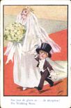 Vintage Postcard Fantasy Illustrator Child Marriage His day of glory and of disappointment