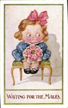 Vintage Postcard Fantasy male Illustrator Child Waiting for the