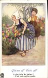 Vintage Postcard Fantasy Illustrator Children Queen of them Al