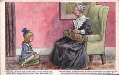 Vintage Postcard Fantasy Illustrator Large Child Mother