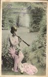 Postal Mujer Clarinete