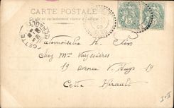 CPA Femme Enfant La harpe 