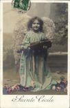Postal Niño Violín Ángel Santa Cecilia