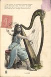 CPA Femme Harpe Lakme 