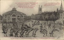 Postal Cerdo Cerdo la chacinería troyana Embutidos de Troyes