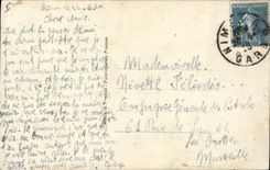 Vintage Postcard Cochon Pig Woman Cat Militaria Horseshoe Chiffre 13