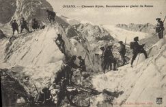 Vintage Postcard Militaria Alpine hunters Oisans Alpine hunters Recognition with the glacier of the rake
