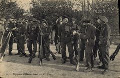 Vintage Postcard Militaria Alpine hunters at rest
