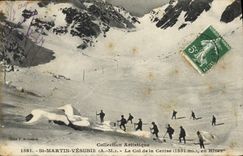 Vintage Postcard Militaria Alpine hunters St Martin Vesubie the collar of Cherry in winter
