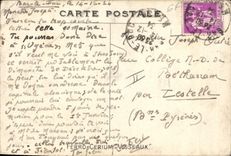 Vintage Postcard Militaria a happy person on leave Child Baby