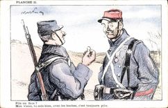 CPA Militaria Pile ou face ?