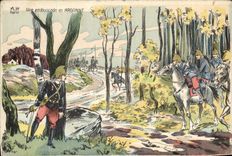 Vintage Postcard Militaria a ambush in Argonne