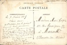 Vintage Postcard Militaria a ambush in Argonne
