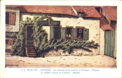 CPA Fantaisie Illustrateur Hansi Alsace La maison d'un bottier a Colmar