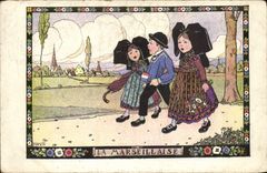 CPA Fantaisie Illustrateur Hansi Alsace La Marseillaise