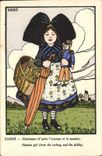 Vintage Postcard Fantasy Illustrator Hansi Alsace Child the Alsatian Militaria Headstock