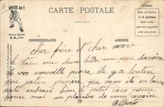 Modern Vintage Postcard Billiards Armed With the Militaria aperitif