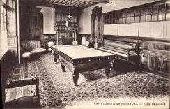 Vintage Postcard Billiards Sanatorium of Seyssuel Room of billiards