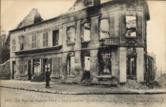 CPA Billard Creil bombarde Le bureau d'octroi militaria
