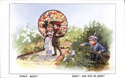 Vintage Postcard Fantasy Illustrator Children Foiled Again! Militaria