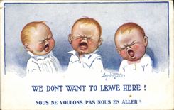 Vintage Postcard Fantasy Illustrator Donald Mc Gill Children Babies