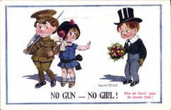 Vintage Postcard Fantasy Illustrator Donald Mc Gill Militaria Children