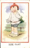 Vintage Postcard Fantaisie Illustrator Child Summons clue!