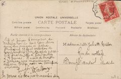 Vintage Postcard Cochon Pig Woman Carries happiness