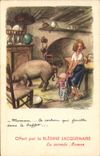 CPA Cochon Porc Illustrateur Poulbot 