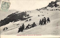 Vintage Postcard Militaria Alpine hunters Passage of a collar descent of the material